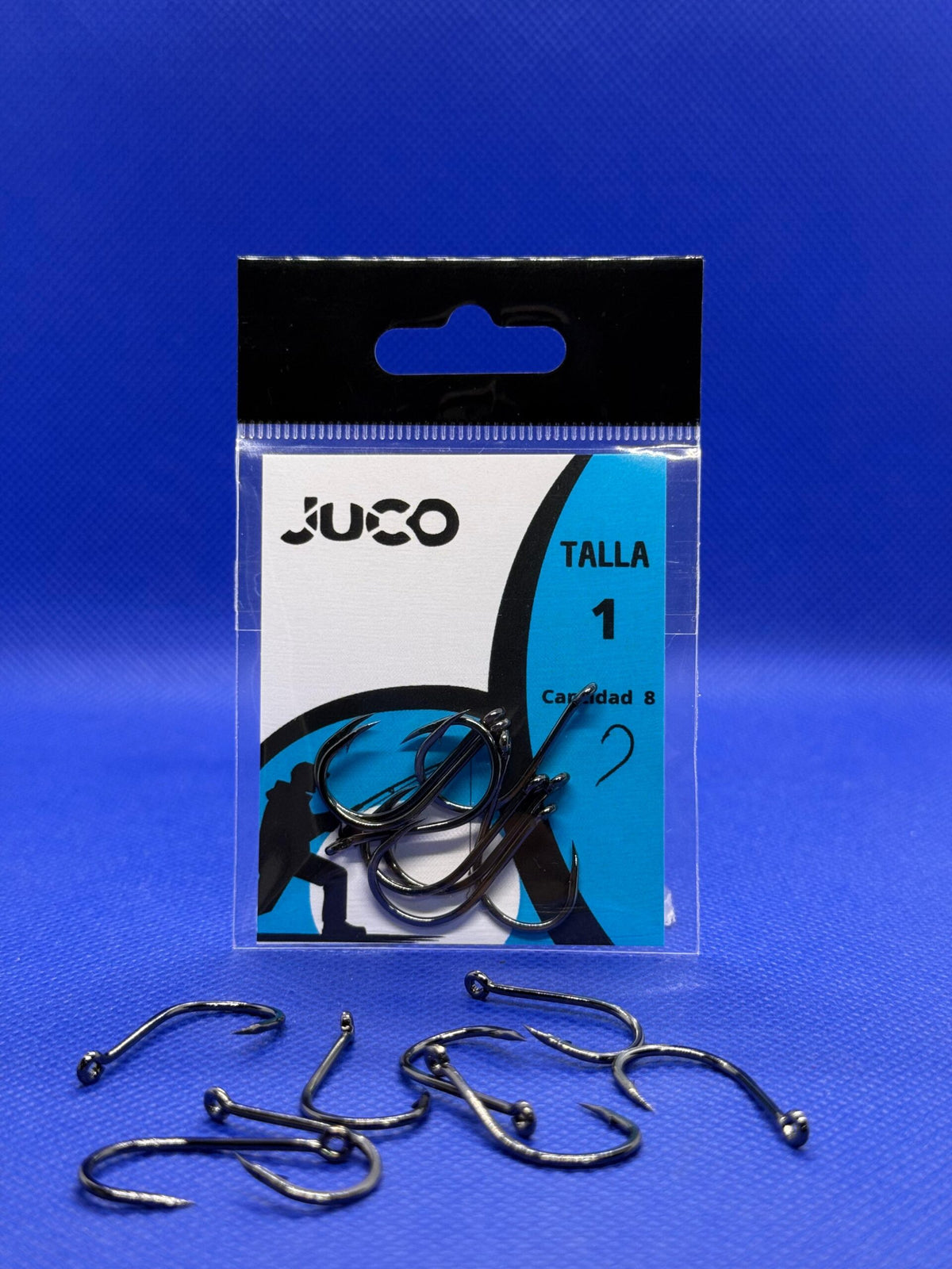 Anzuelos Curvos JUCO Talla 1 – Blister Azul (8 ud)