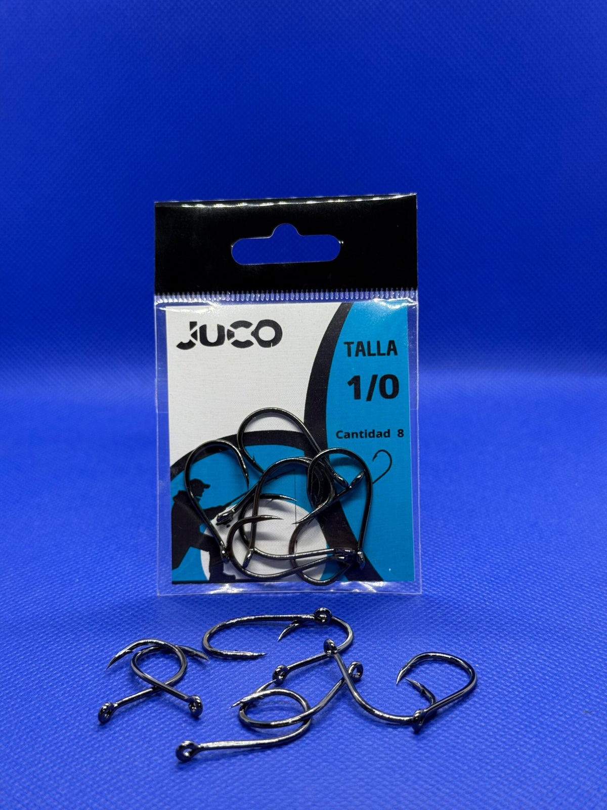 Anzuelos Curvos JUCO Talla 1/0 – Blister Azul (8 ud)
