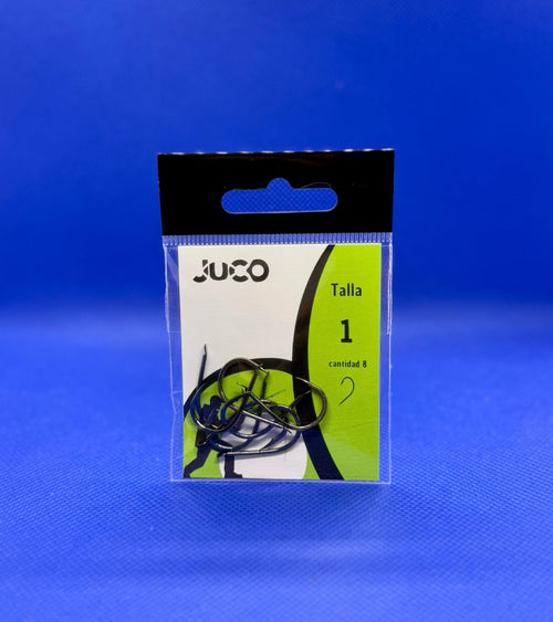 Anzuelos Curvos JUCO Talla 1 – Blister Azul (8 ud)