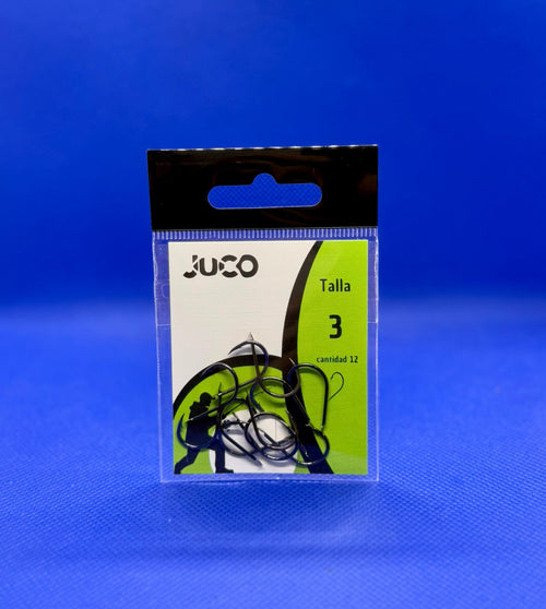 Anzuelos Curvos JUCO Talla 3 – Blister Verde (8 ud)