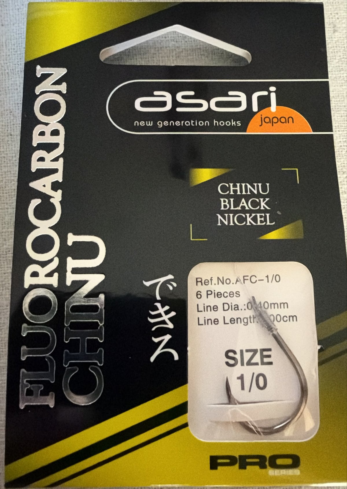 Anzuelo montado Asari Chinu Fluorocarbon PRO Nº1/0, 6Ud.