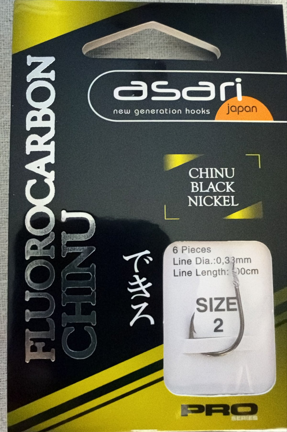 Anzuelo montado Asari Chinu Fluorocarbon PRO Nº2, 6Ud.