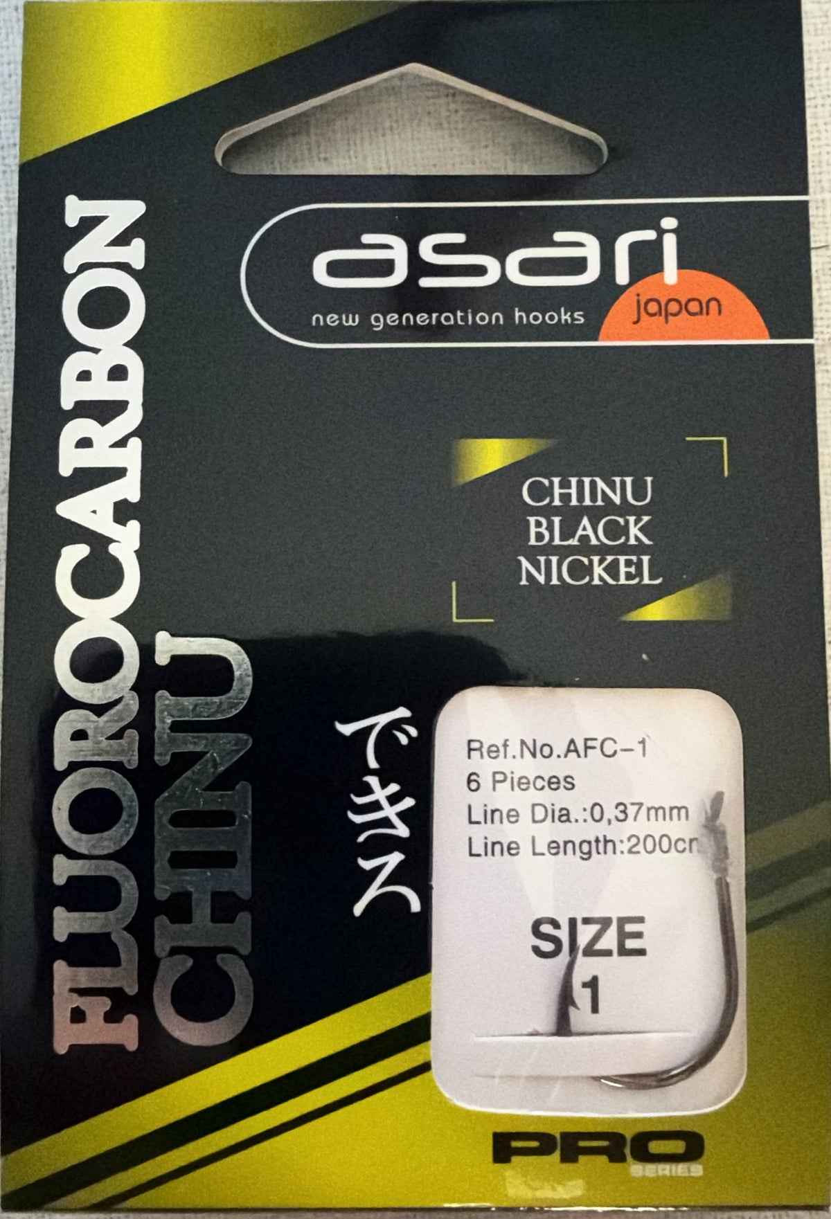 Anzuelo montado Asari Chinu Fluorocarbon PRO Nº 1, 6Ud.