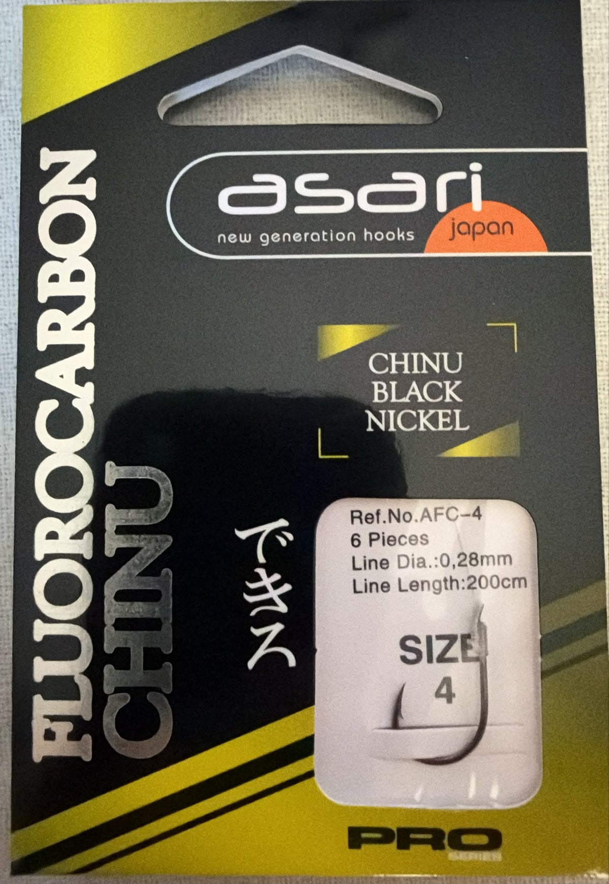 Anzuelo montado Asari Chinu Fluorocarbon PRO Nº4, 6Ud.
