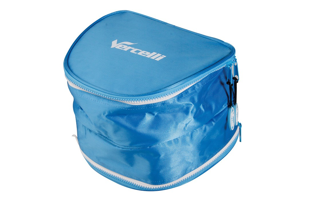 Funda carretes VERCELLI FVERBD azul con cremallera y ventana transparente