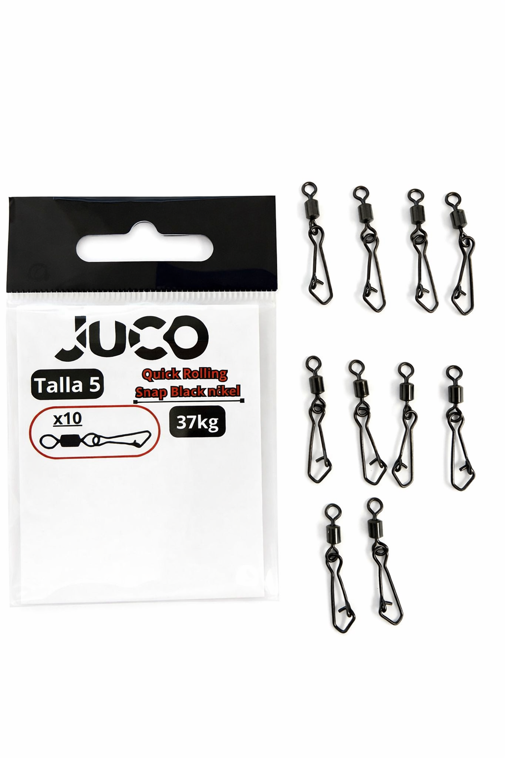 Giratorio Quick Rolling Snap JUCO Talla 5 37kg Pack 10 unidades black níquel