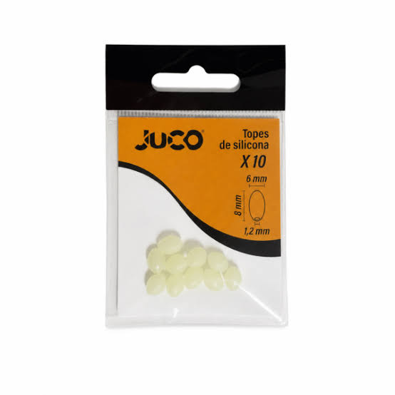 Topes de Silicona JUCO 6x8mm Blanco Blíster 10 uds