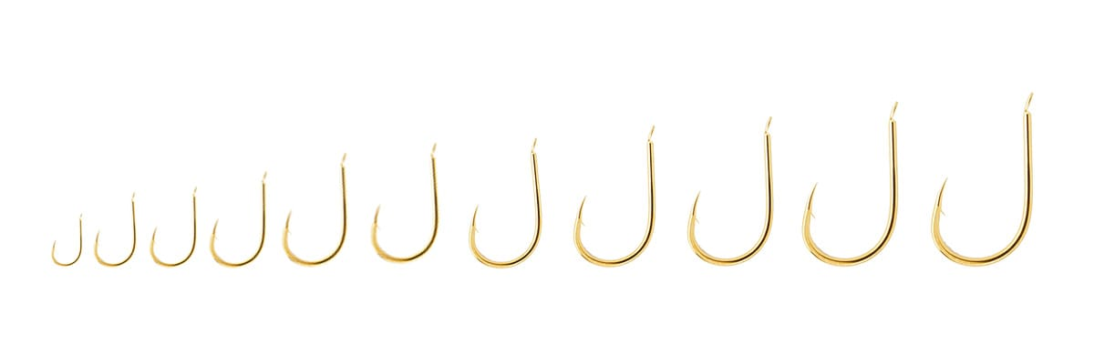 Anzuelo Chinu Laser Carbon Dorado - gama de tallas