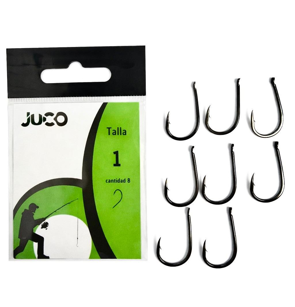 JUCO Anzuelos Curvos Talla 1 Blister Azul 8 unidades