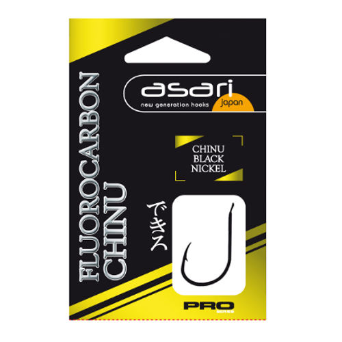 Asari Chinu Fluorocarbon PRO - Anzuelo montado níquel negro