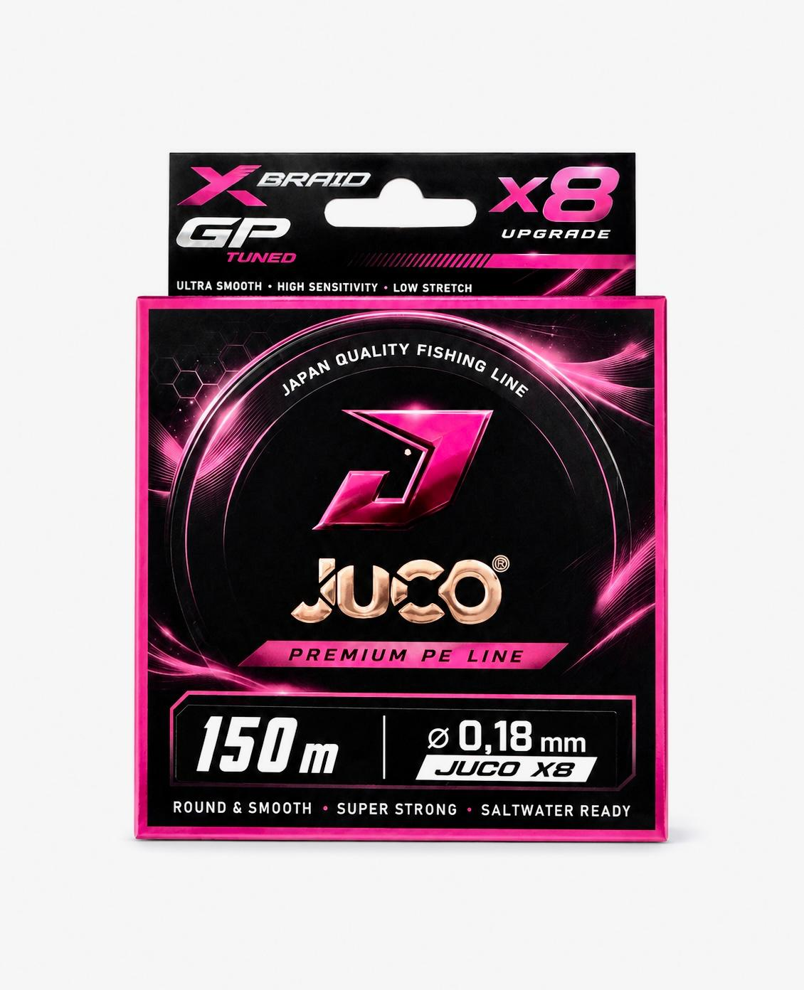 JUCO X Braid GP Tuned X8 Upgrade 150m 0.18mm Rosa