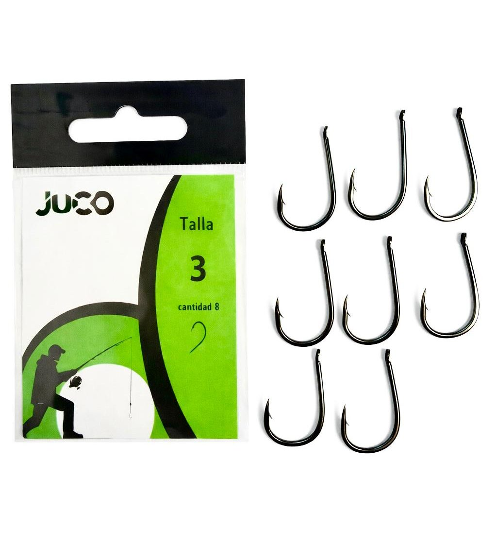 JUCO Anzuelos Curvos Talla 3 Blister Verde 8 unidades