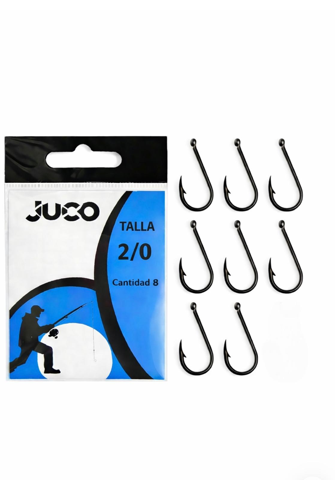 JUCO Anzuelos Curvos Talla 2/0 Blister Azul 8 unidades
