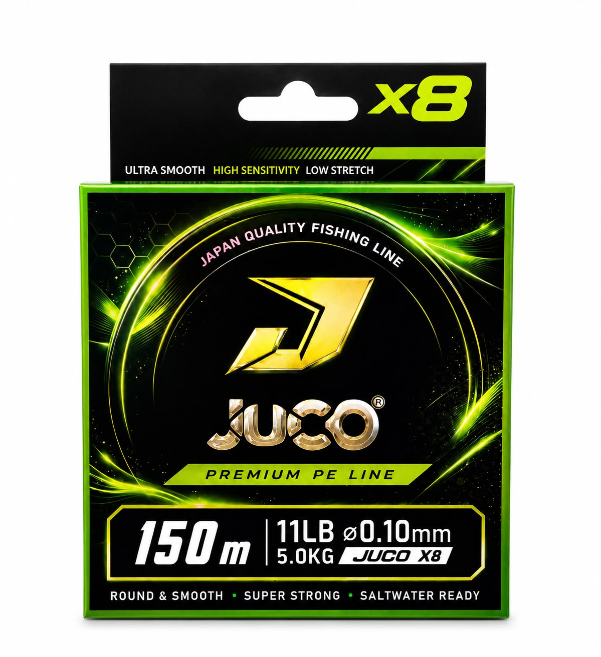 JUCO X8 Premium PE Line 150m 0.10mm Verde