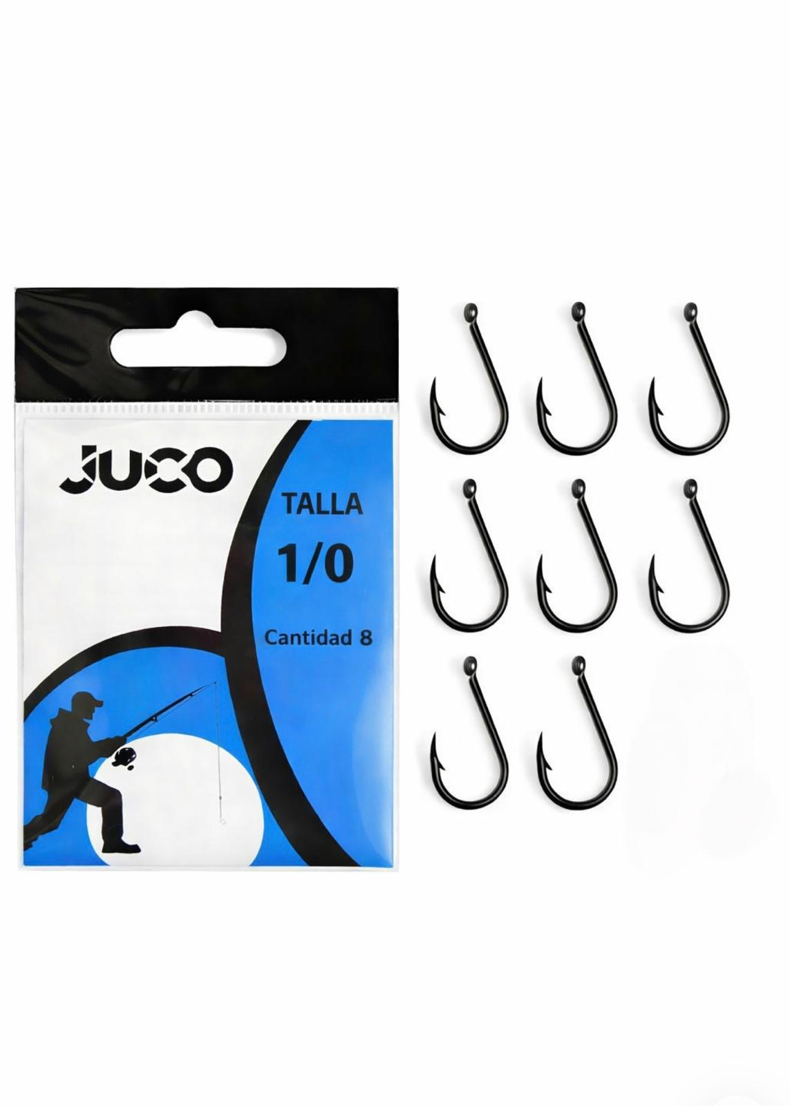 JUCO Anzuelos Curvos Talla 1/0 Blister Azul 8 unidades