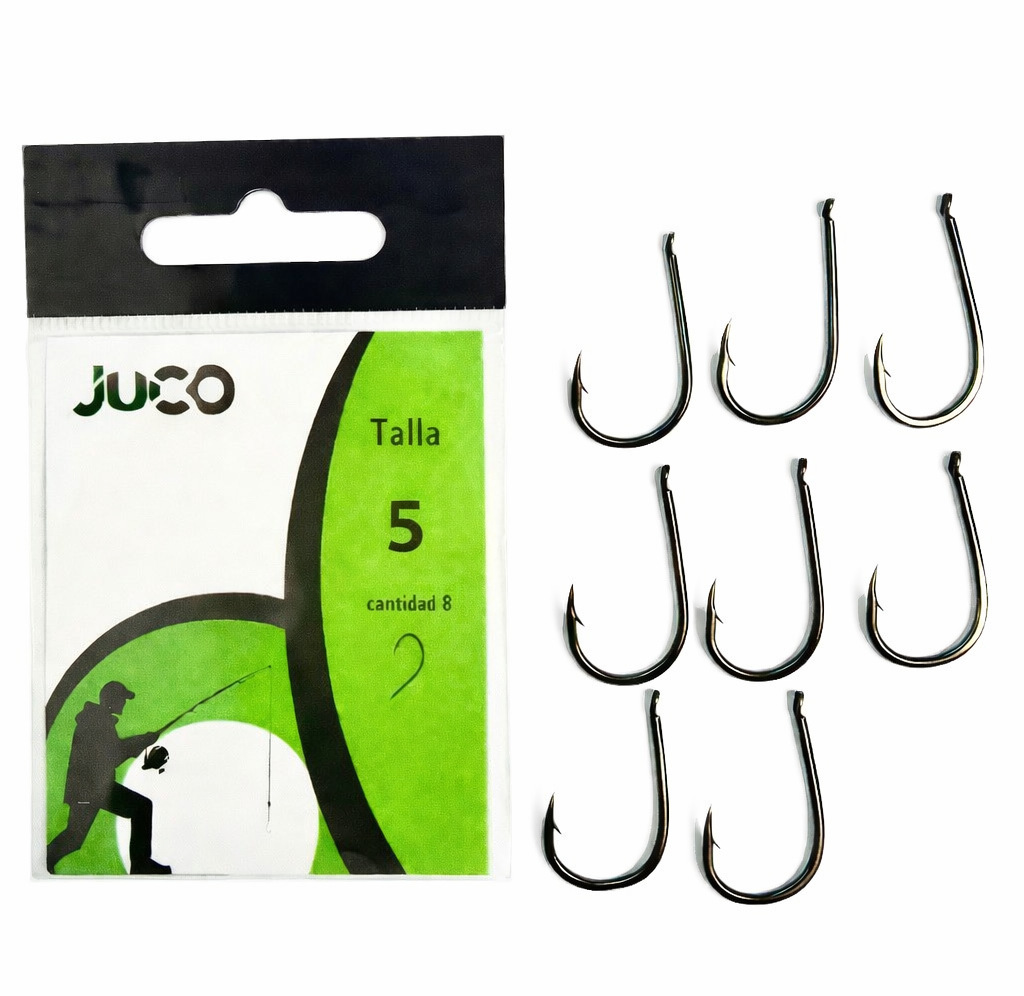 JUCO Anzuelos Curvos Talla 5 Blister Verde 8 unidades